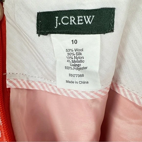 J. Crew Floral Pink and Orange Metallic Pencil Skirt | US Size 10 - Picture 8 of 8